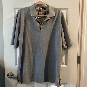 Burberry, London, gray polo